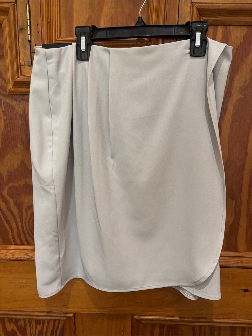 Banana Republic Light Gray Asymmetrical Wrap Skirt